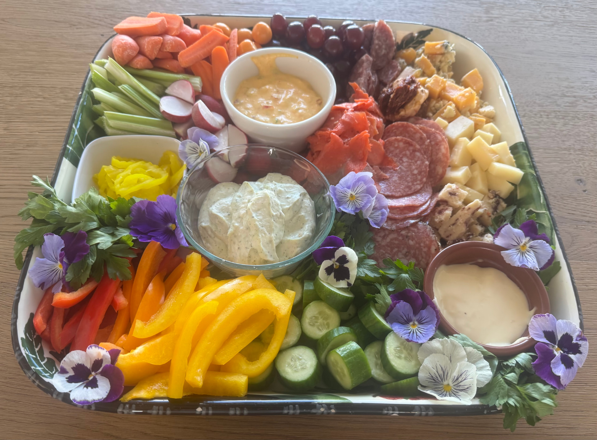 A charcuterie and grazing spread arranged by Megan